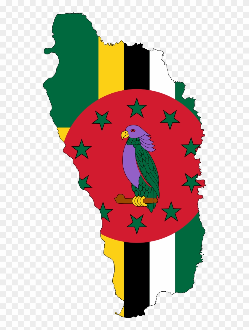 Us Map Clipart - Dominica Map With Flag #9437