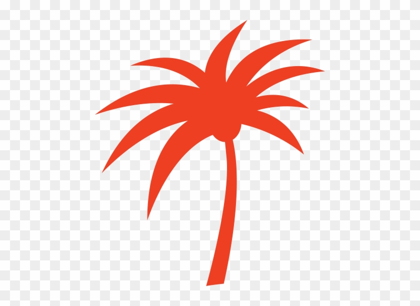 A Red Palm Tree Silhouette - A Red Palm Tree Silhouette #9751