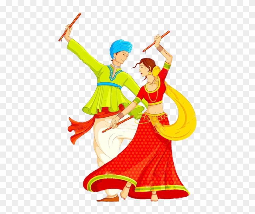 Dandiya Dance Clipart - Navratri Mailer #10200