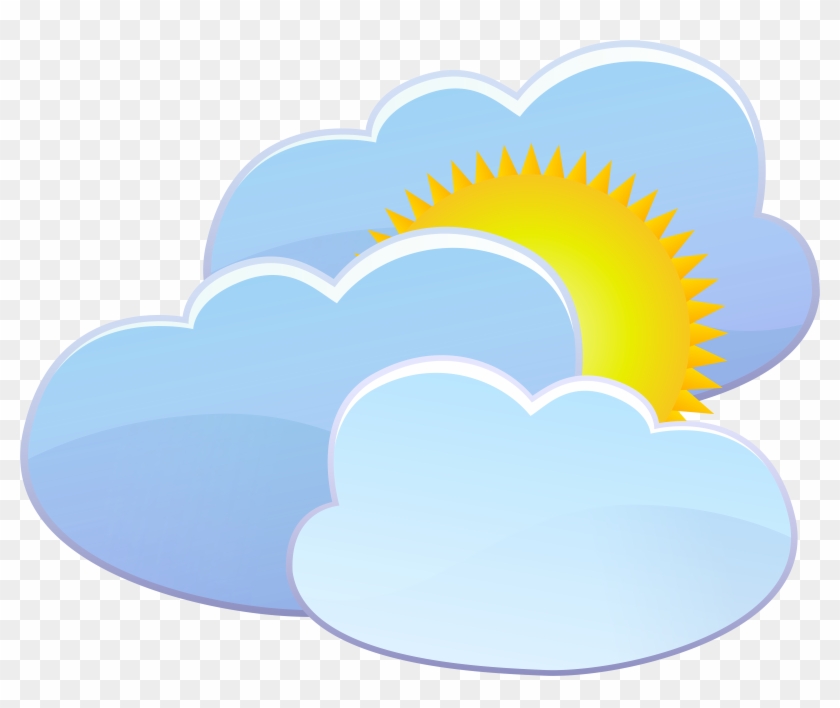 Three Clouds And Sun Weather Icon Png Clip Art - Three Clouds And Sun Weather Icon Png Clip Art #11320