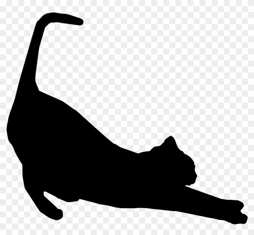 Stretching Cat Silhouette - Stretching Cat Silhouette #12388