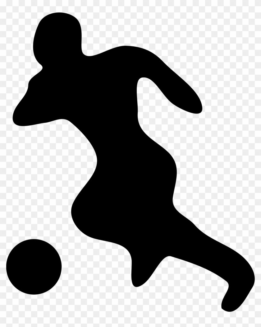 Kicking Soccer Ball Silhouette - Soccer Player Silhouette #13663