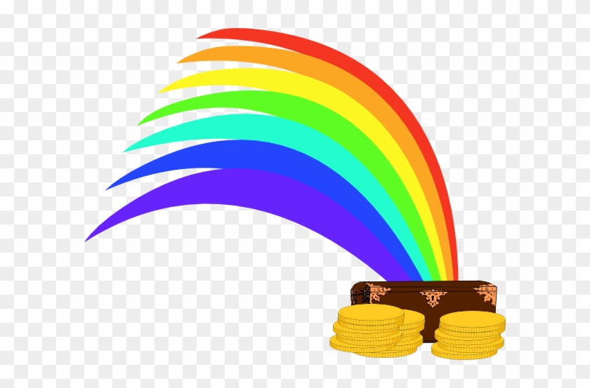 Gold At The End Of The Rainbow Clip Art At Clker - Treasure At End Of Rainbow #14415