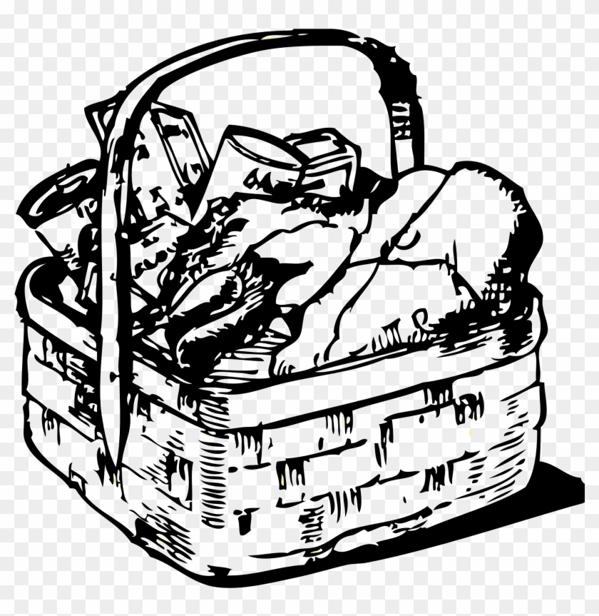 picnic basket with food clipart free