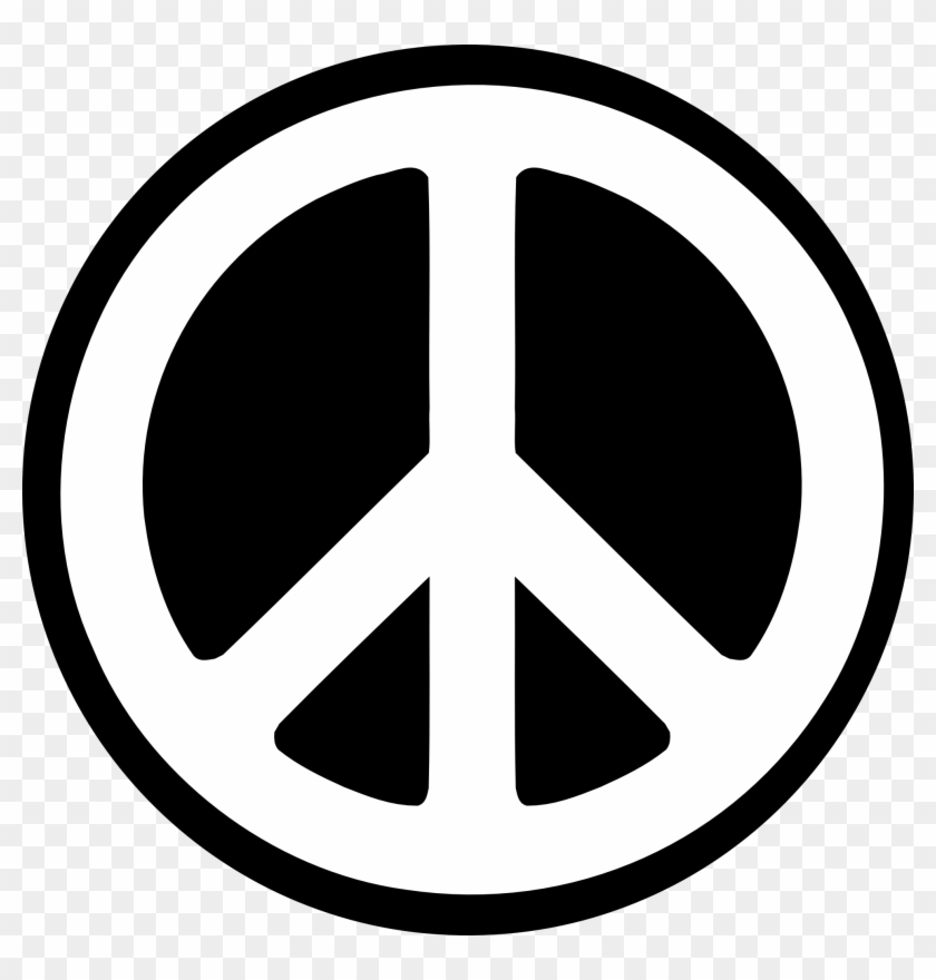 Peace Sign Clipart Black And White - Black And White Logo #16953