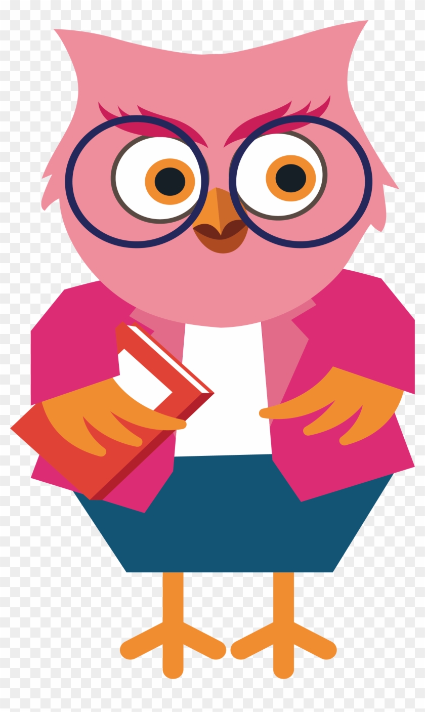 female teacher owl clip art