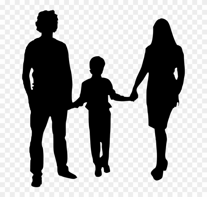 Silhouette, Mother, Father, Isolated - Black And White Mother And ...