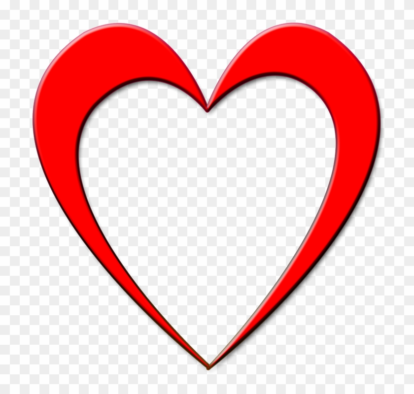 Free Illustration Red Heart Outline Design Love Image - Red Heart Outline Png #80218
