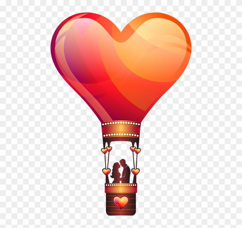 Love, Valentines Day, Celebration - Heart Hot Air Balloon Png #80670