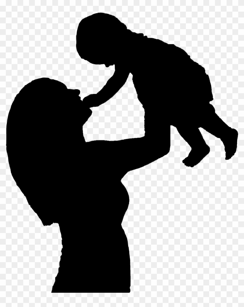 Download Mother Child Silhouette Clip Art Mother Holding Baby Silhouette Png Free Transparent Png Clipart Images Download