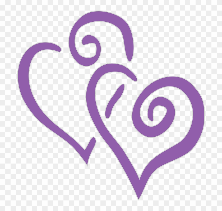 Purple Double Hearts Clip Art #83017