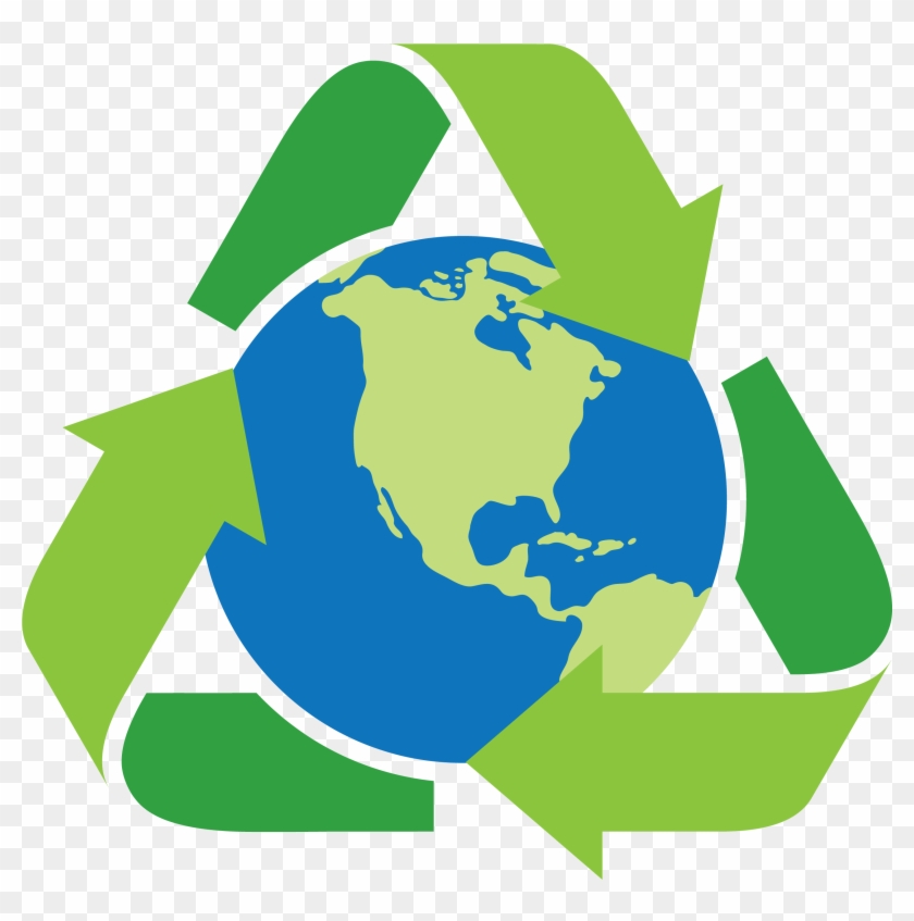 Earth Day Clip Art Square Space - Recycle Symbol With Earth #83160