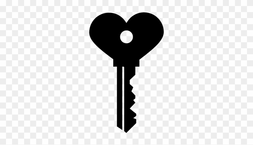 Heart Shaped Key Vector - Llave De Corazon Dibujo #84972