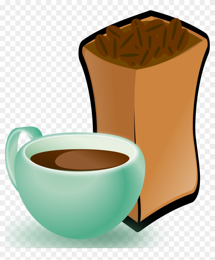 Cup Of Coffee With Sack Of Coffee Beans Icons Png - Coffee Beans Clip Art #461226