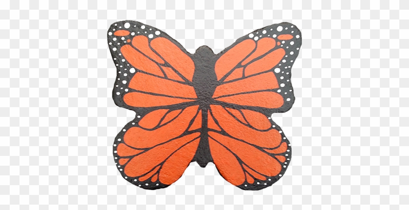 A Butterfly Shaped Form With Orange And Black Paint - Butterfly #461830