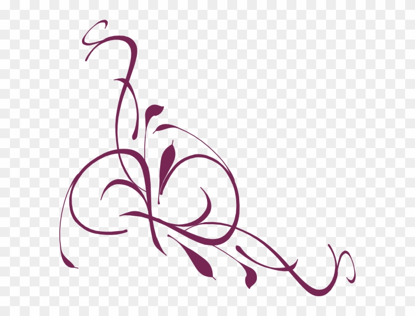 Plum Clipart Swirls - Floral Border Png #474838