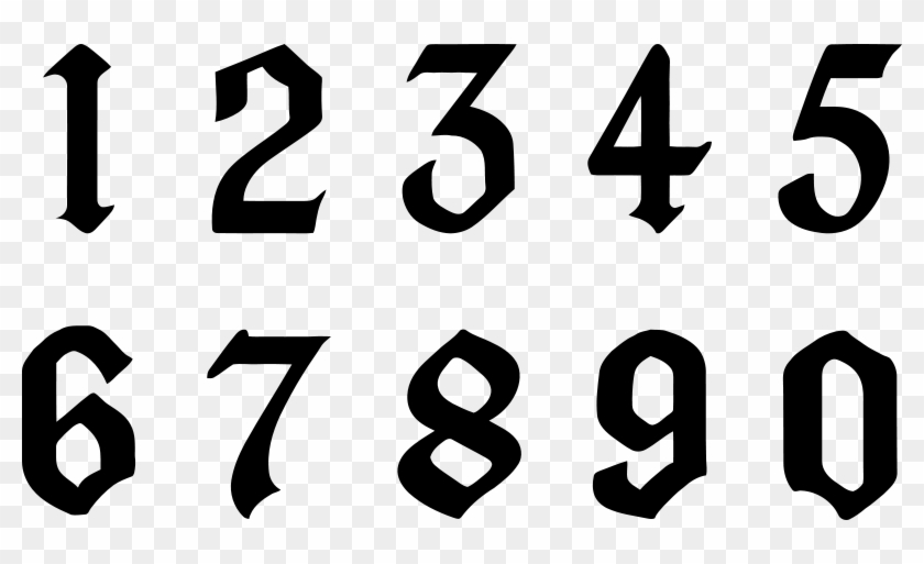 numbers clipart black and white