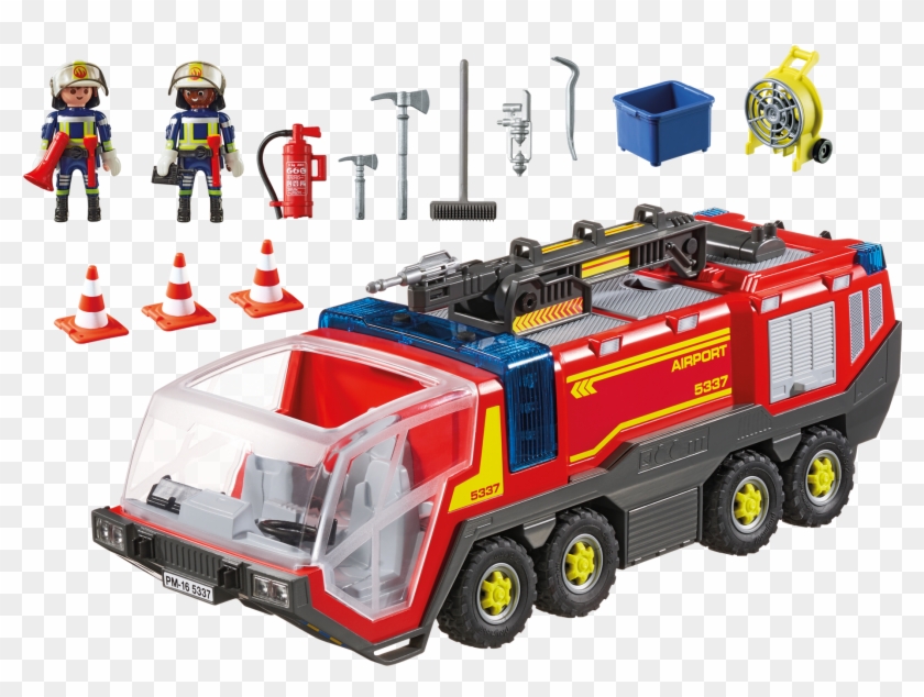 Playmobil City Action Пожарная Машина С Командой Специалистов - Playmobil Airport Fire Engine With Lights And Sound #480698