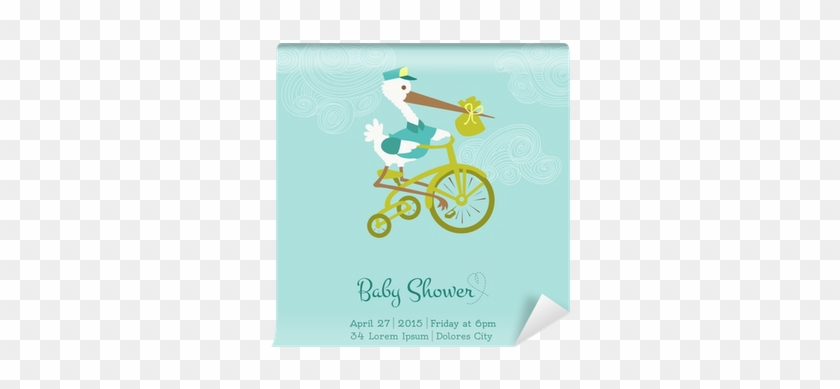 Baby Shower Or Arrival Card With Stork - Please Join Us Baby Shower #483255