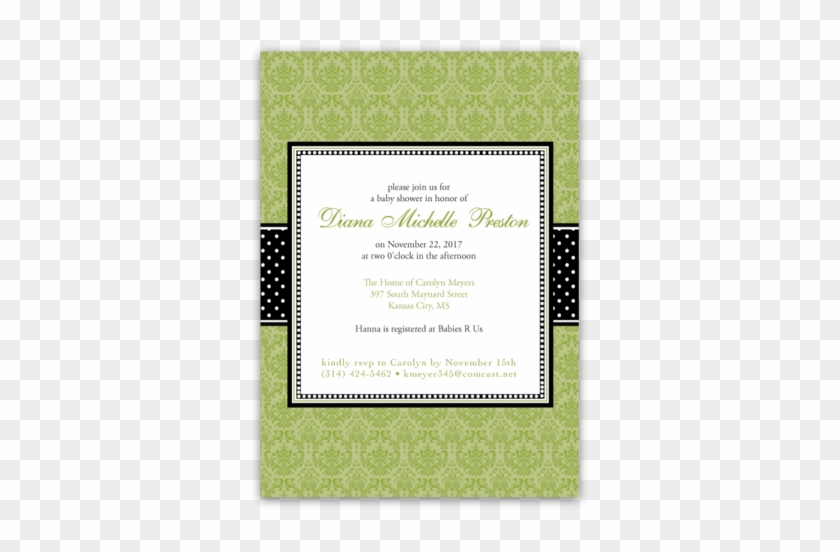 Damask Ribbon Baby Shower Invitations - Baby Shower #483384