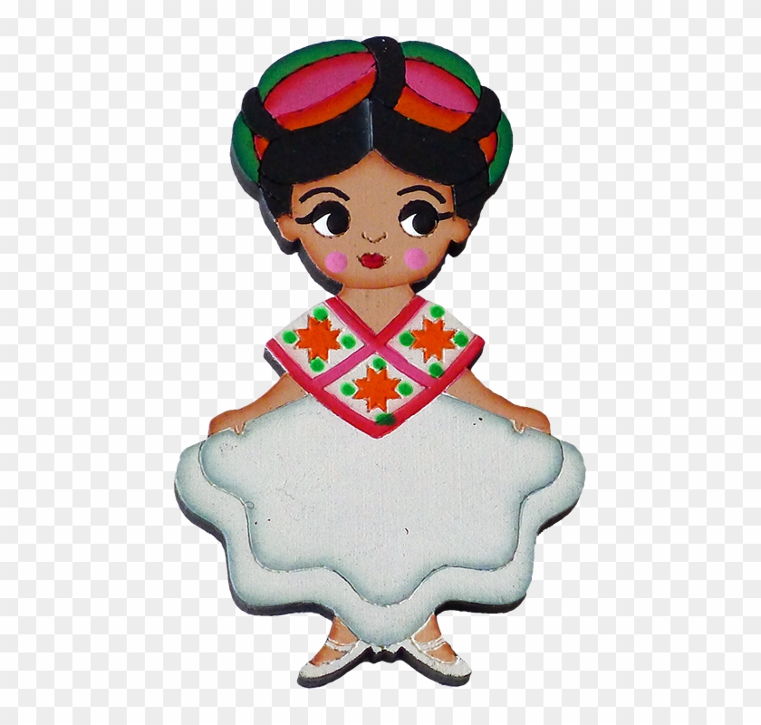 "huasteca" Traditional Dress Magnet, Wooden - Dailarunes De Son Huasteco Animado #485230