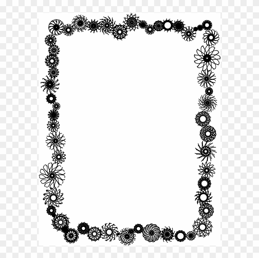 Black And White Flower Border - Border Art Black And White #486270