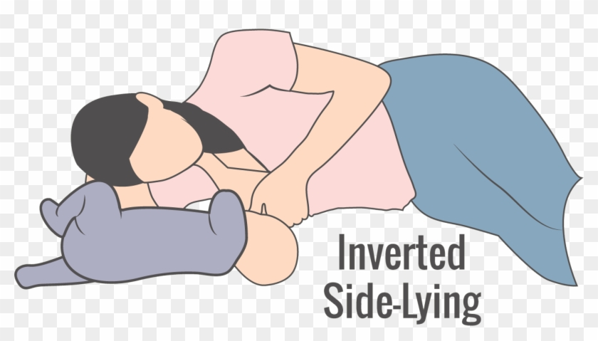 Illustration Of Inverted Side-lying Breastfeeding Hold - Breastfeeding Positions Inverted Side Lying #487171