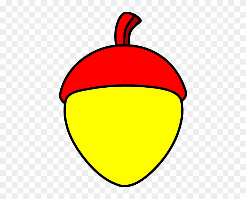 Yellow Acorn With Red Cap Clip Art - Yellow Acorn Clip Art #487802