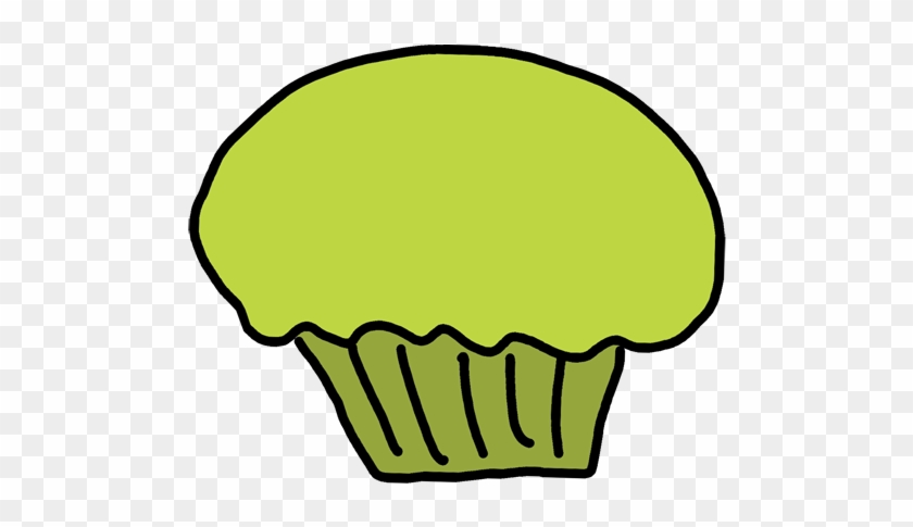 Black & White Clip Art Free, Black And White Cupcake - Green Cup Cake Transparent #490317