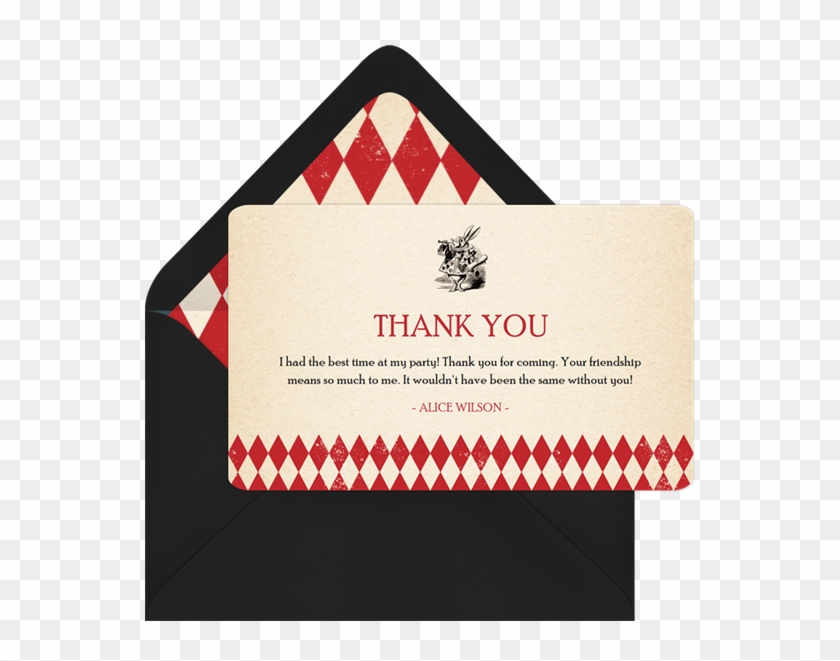 Adventures In Wonderland Thank You Note In Creme - Label #495179