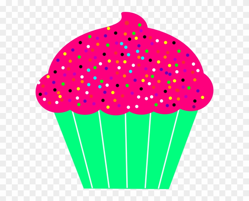 Cupcake Green Svg File - Cupcake With Spinkles Clipart #496978