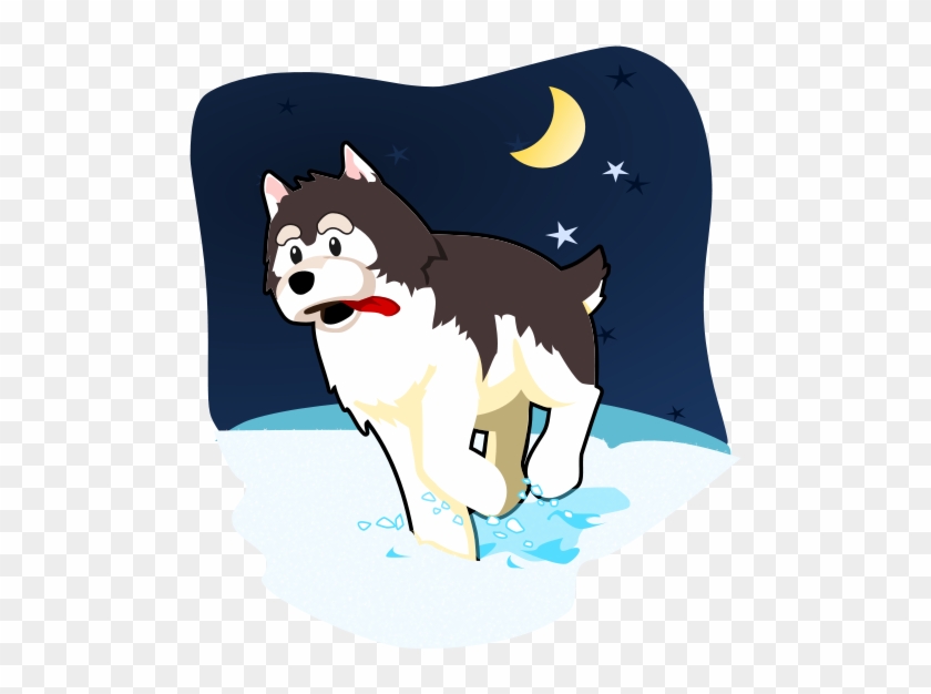 Similar Clip Art - Cute Husky Playing In The Snow #499100