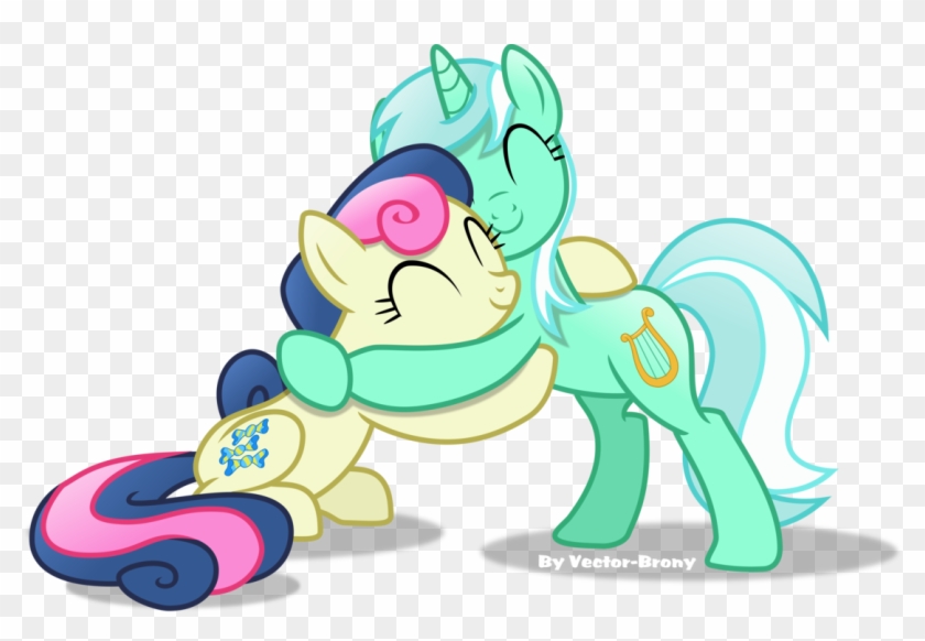 lyra and bonbon hugging by vector brony cartoon free transparent png clipart images download lyra and bonbon hugging by vector brony