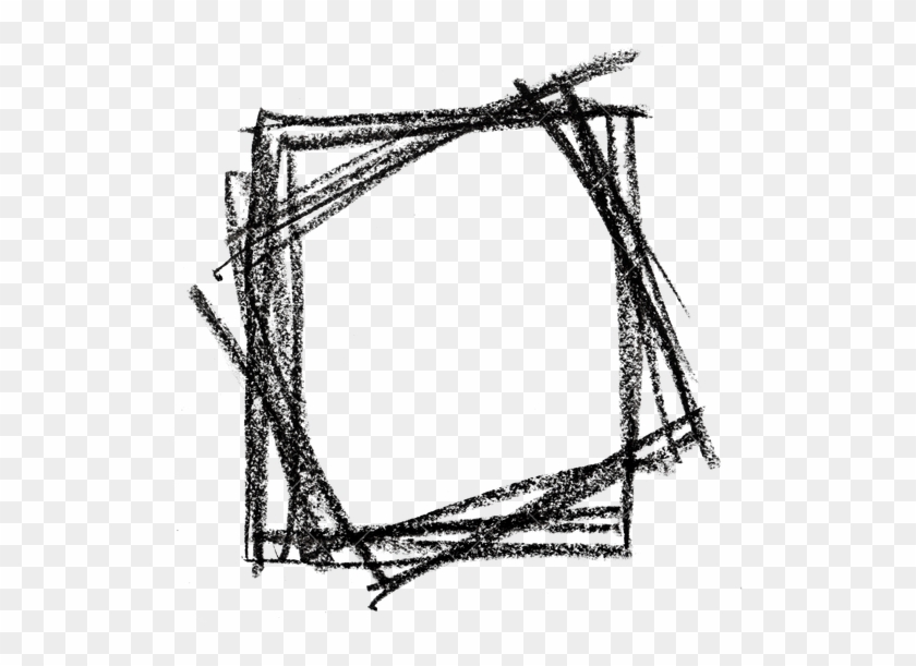 Square Shape Made With Black Pastel Crayon - Crayon Square Png #500900