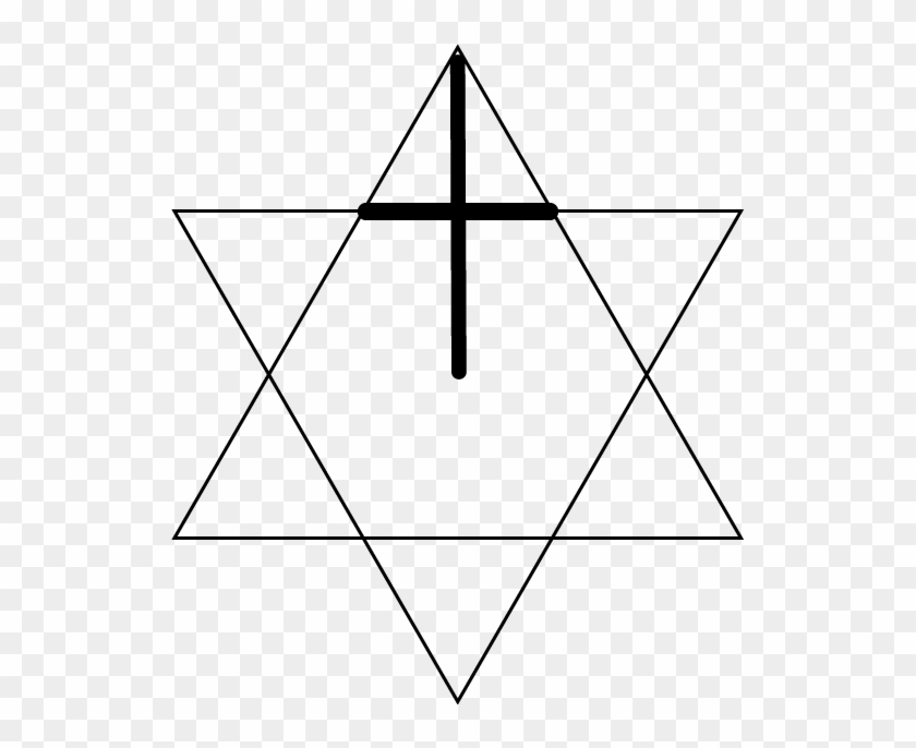 Cross Associated With Star Of David - Star Of David #504795