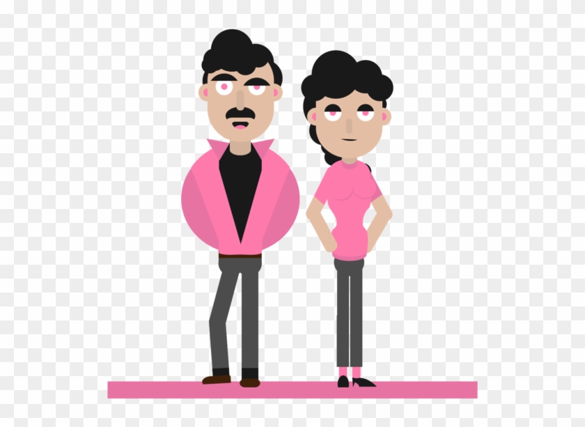 Pink Couple Flat Design By Lextragon - Cartoon #513410