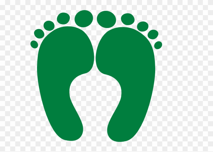 This Free Clip Arts Design Of Dark Green Happy Feet - Baby Footprints With Heart #516411