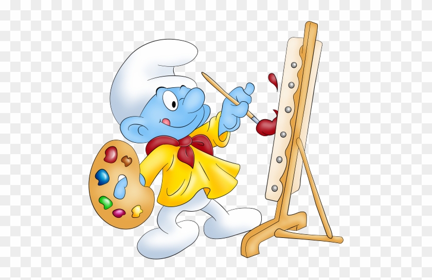 Baby Smurf Painting - Desenhos Infantis Png #516881