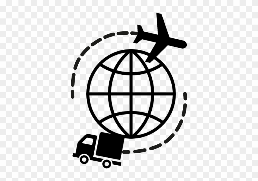 Mobile - Globe Global Shipping Icon Wall Vinyl Art, Vinyl Color #524961