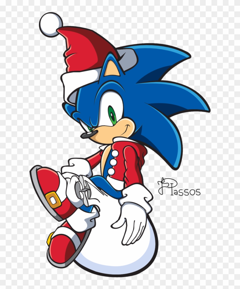 Sonic The Hedgehog Christmas Sonic Team Style By Tails - Cartoon #529441