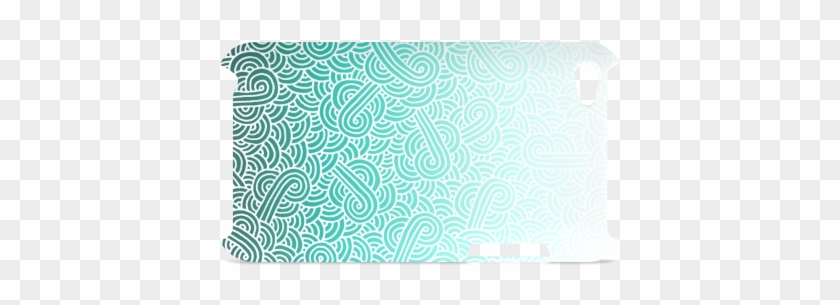 Ombre Turquoise Blue And White Swirls Doodles Hard - Mobile Phone #531782