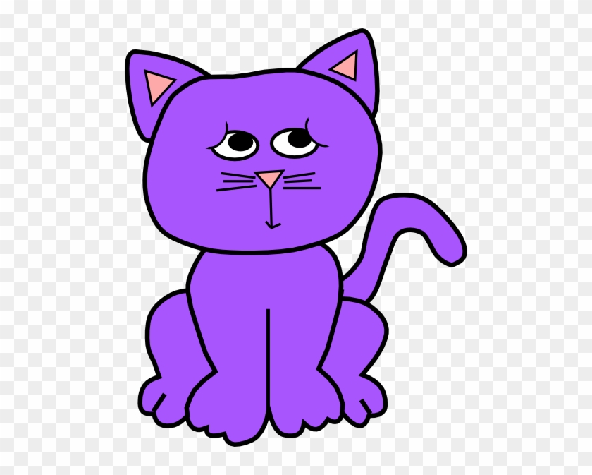 Purple Shy - Purple Cat Clipart #533524