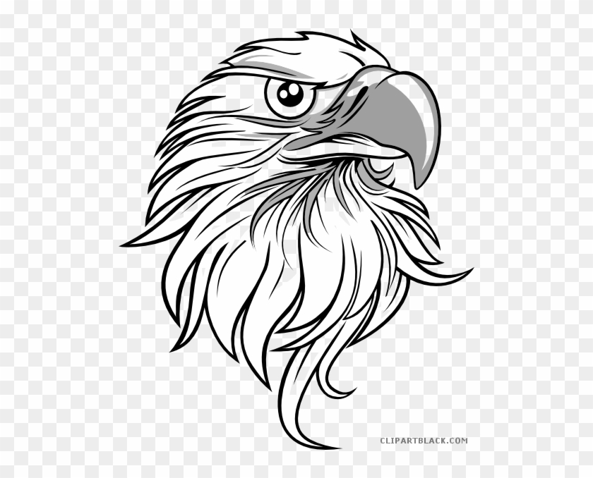 american eagle head clipart bw
