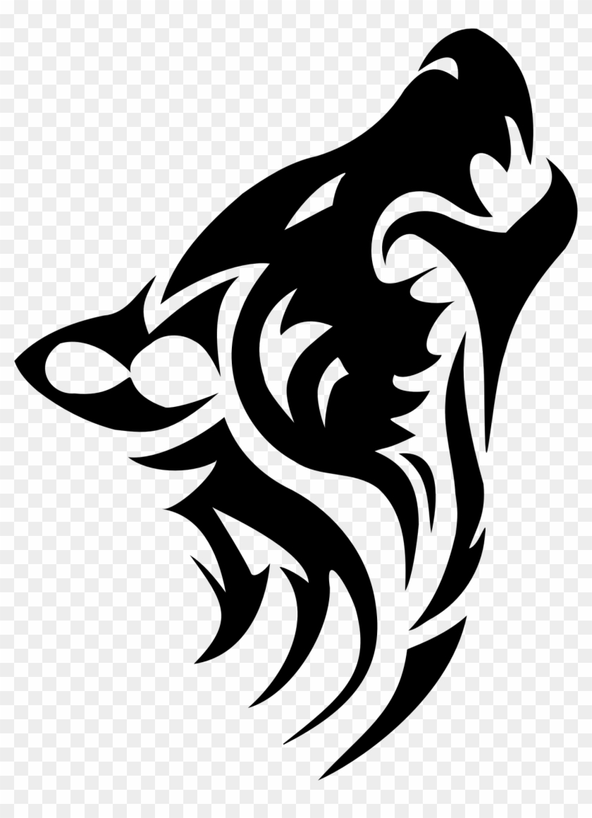Tribal Wolf Head Logo Tattoo Design Animal Stencil Vector Illustration  19015739 Vector Art at Vecteezy