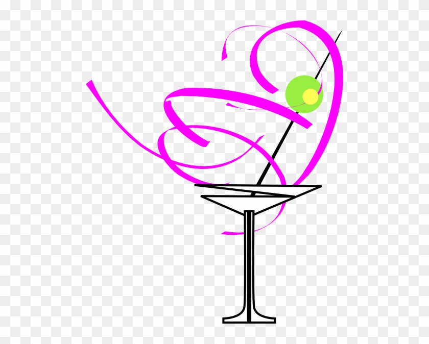 Martini Glass Pink Clip Art At Clker - Green Swirl #98105