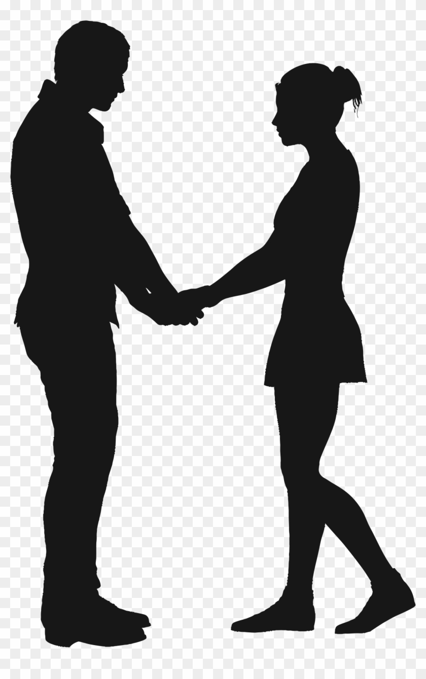 couple holding hands silhouettes