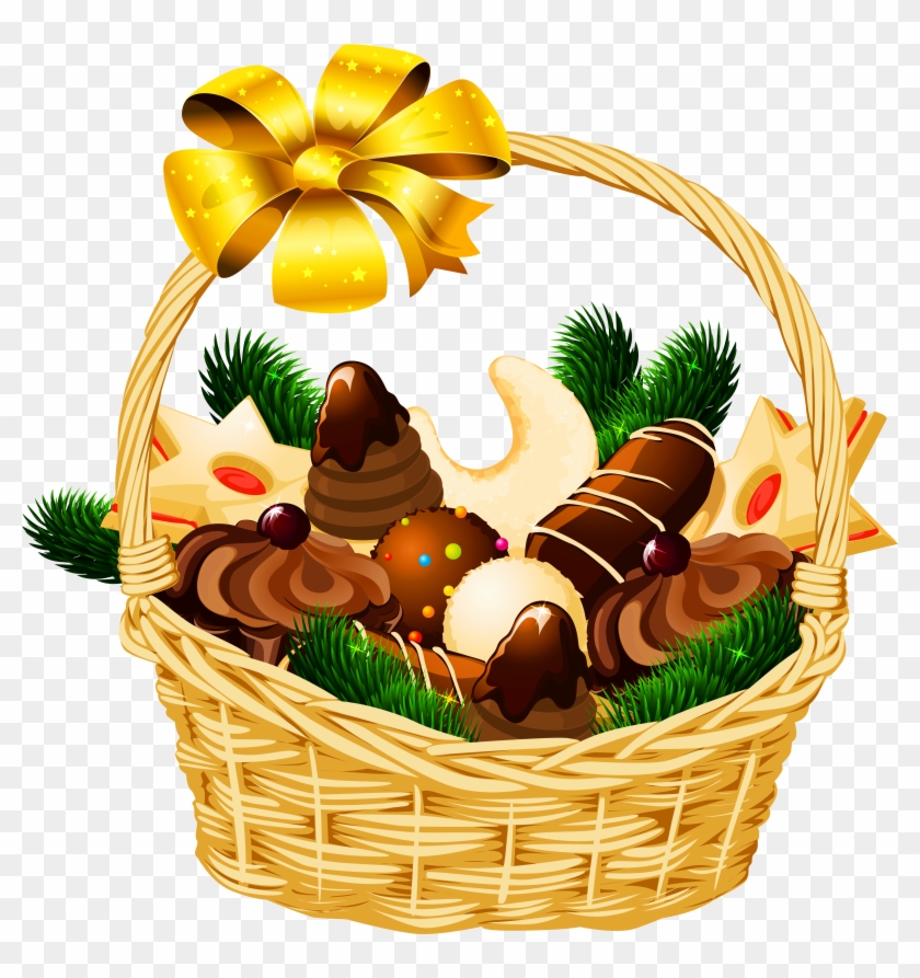 Basket Clipart Christmas Hamper - Christmas Basket Clipart #102830