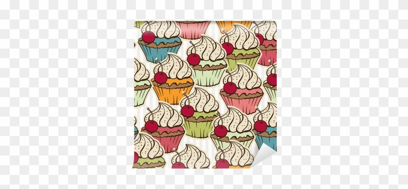 Seamless Pattern Made Of Cupcakes - ファーウェイ Huawei Mate9liteケース スマホケース Simフリー デザート 044 受注生産(光沢仕上)-huaweip9lite-dzkb044 #547261