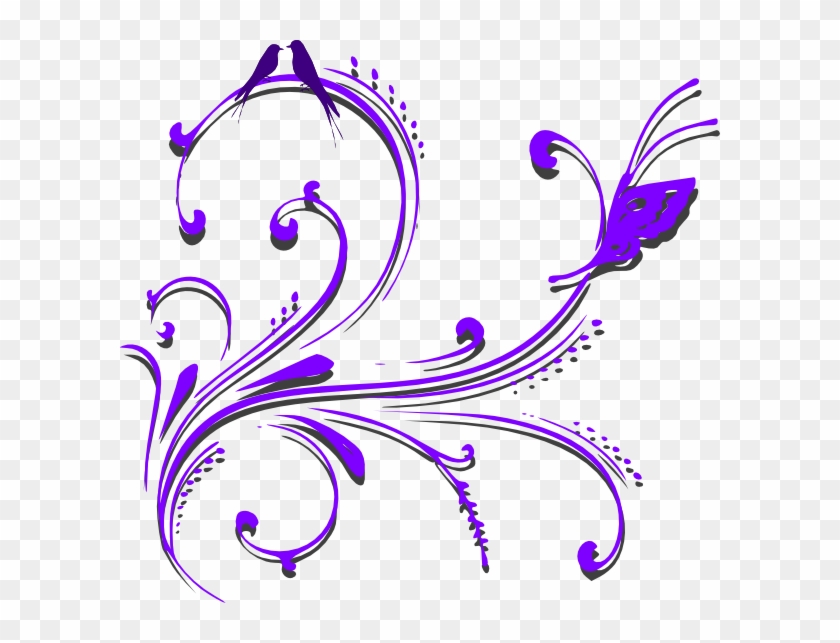 Purple - Butterfly - Border - Clipart - Art Bunga Png #552397