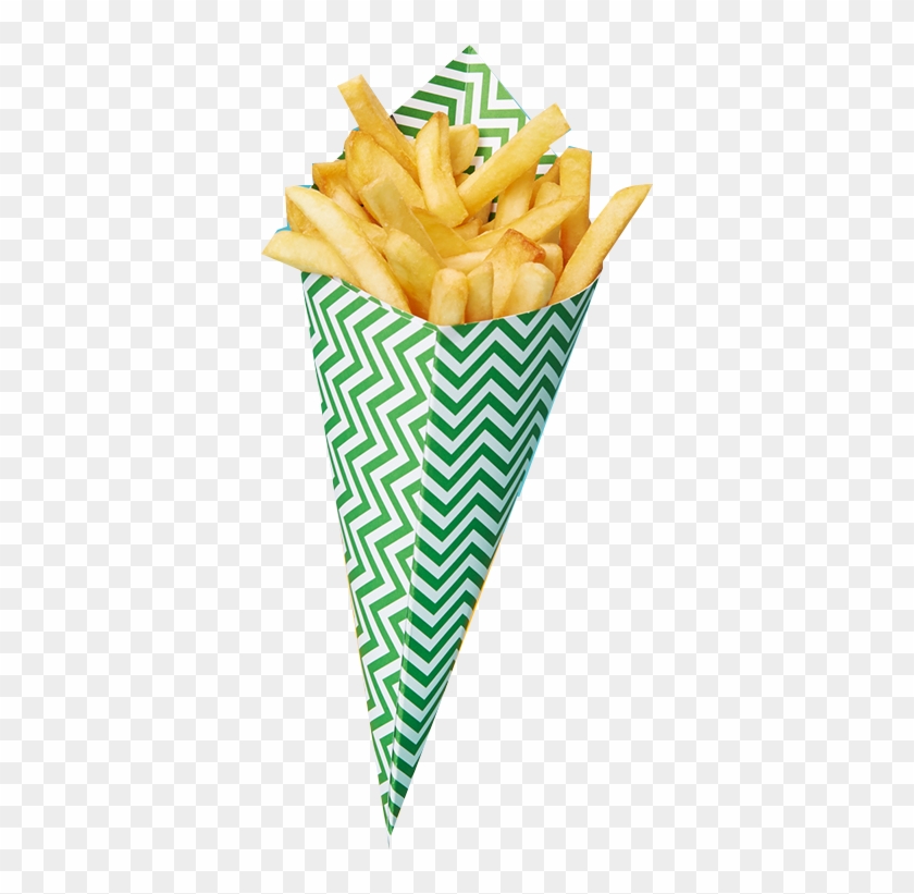 French Fries Fast Food Ice Cream Cone Potato Condiment - Batata No Cone Vetor #556267